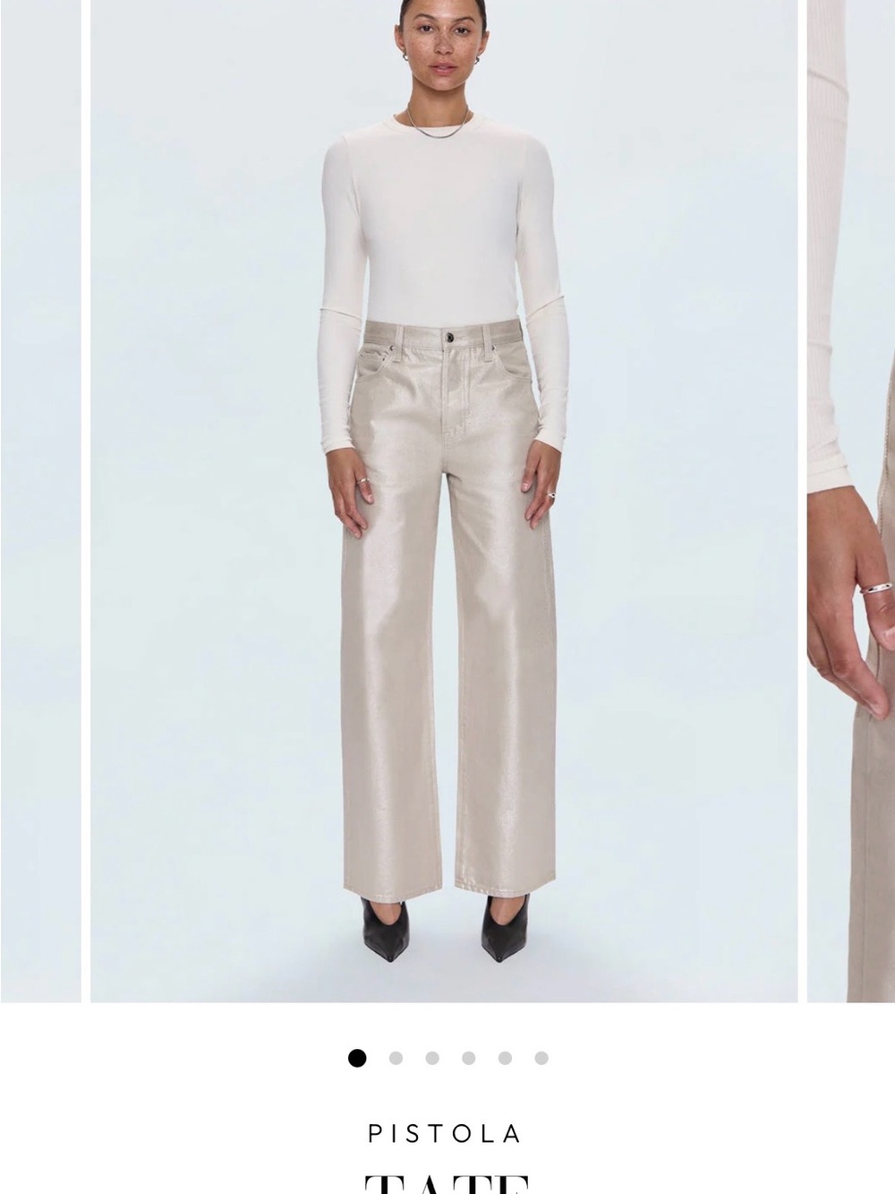 pistola Pearl Beige Wide Leg Pants